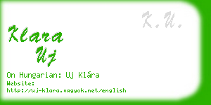 klara uj business card